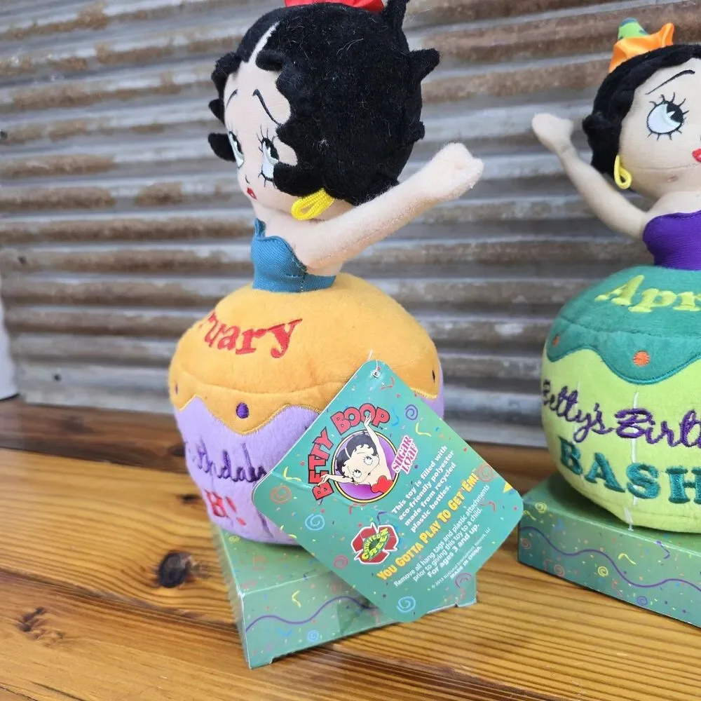 2013 PLUSH BETTY BOOP FEBRUARY & APRIL BIRTHDAY BLAST CUPCAKE DOLL BY SUGAR LOAF